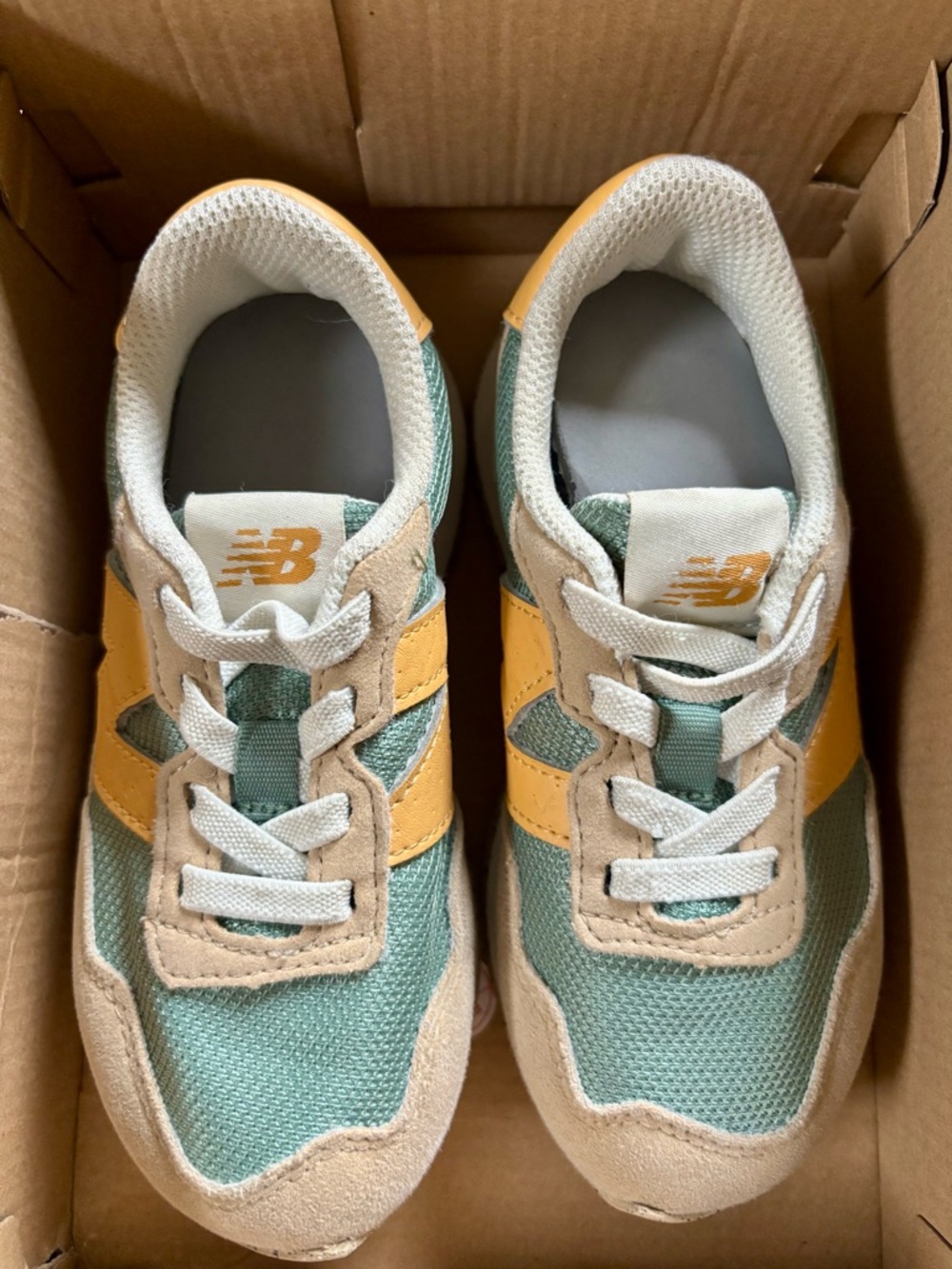 New Balance Kids' Mint & Orange Sneakers